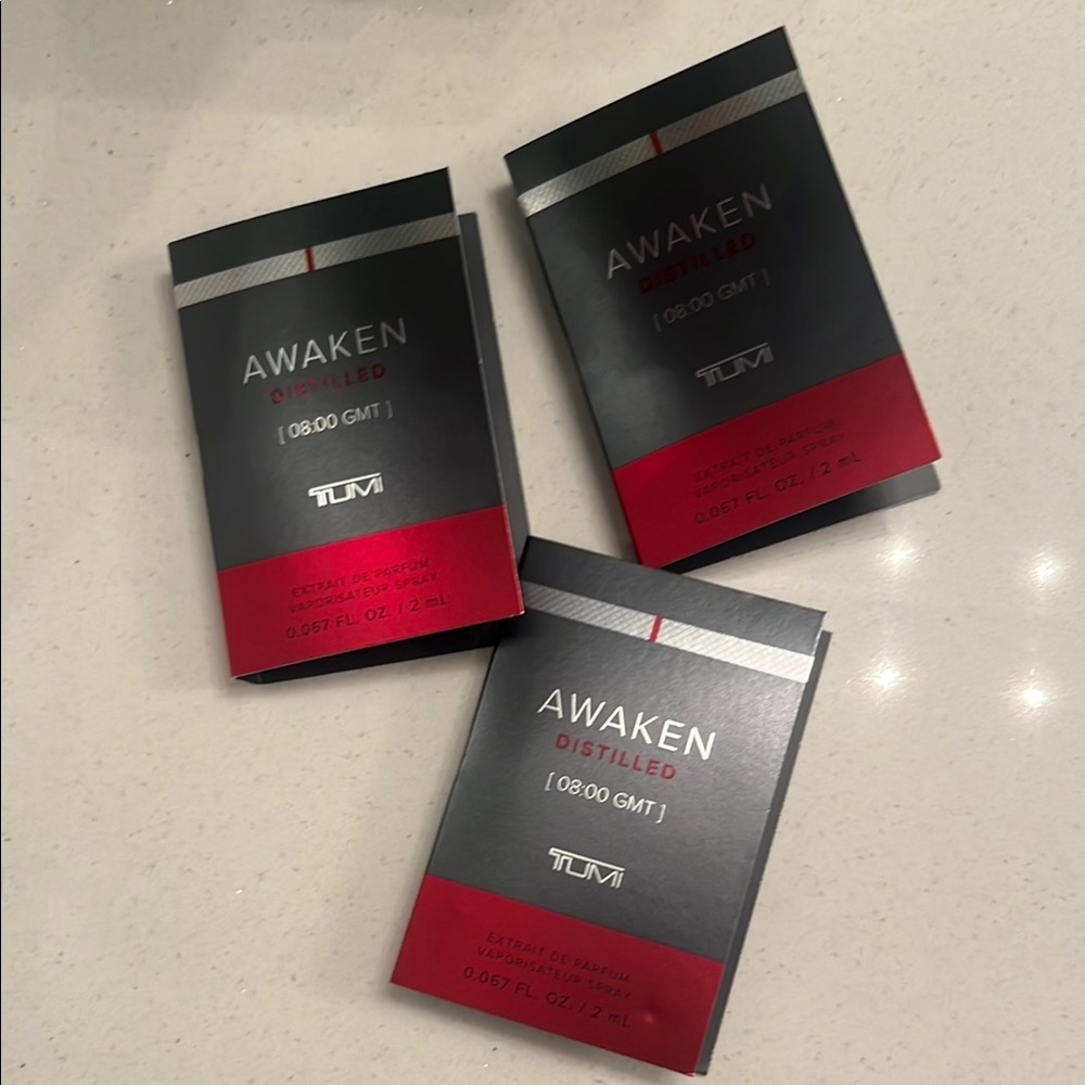TUMI Awaken Distilled men’s scent Set of 3! New GWP
